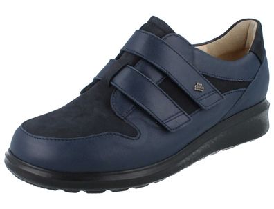 FINN Comfort Telde Damen Halbschuhe mit Klettverschlüssen dunkelblau Leder