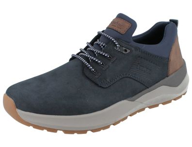 RIEKER Herren Slipper Halbschuhe Schlupfschuhe weit geschnitten blau Nubukleder