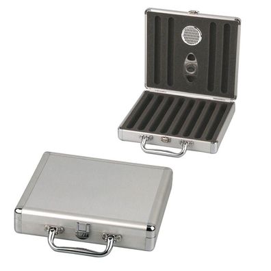Hauser Reisehumidor, Alu-Optik, mit Cutter, für bis zu 12 Zigarren