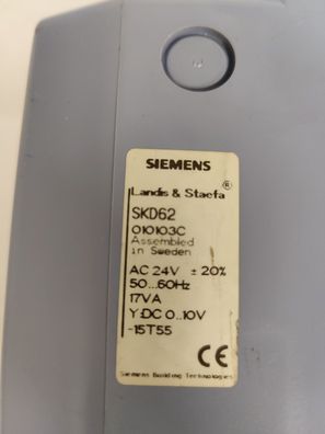 Siemens Elektrohydraulischer Stellantrieb SKD62 01013C AC 24V 50-60Hz 17VA