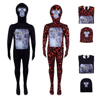 Kinder Gorilla Tag Affen Kostum Karneval Fasching Cosplay Jungen Jumpsuit Maske