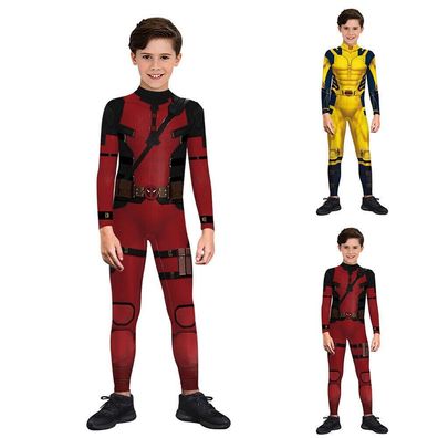 Halloween Kinder Deadpool 3 Wolverine Cosplay Kostum Jungen Wolverine Jumpsuit