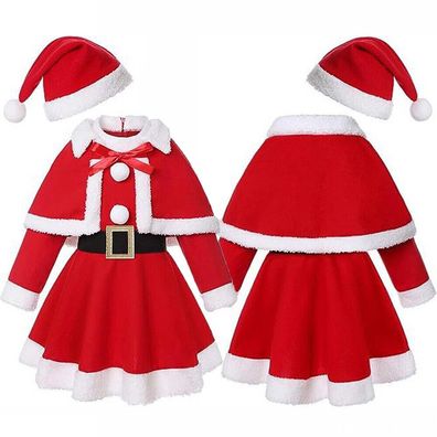 Karneval Weihnachtsmann Kostum Madchen Kleid Weihnachtsmutz Nikolaus Outfit Set