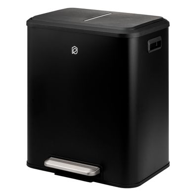 eluno Abfalleimer, Treteimer - 30 Liter Fassungsvermögen, Schwarz