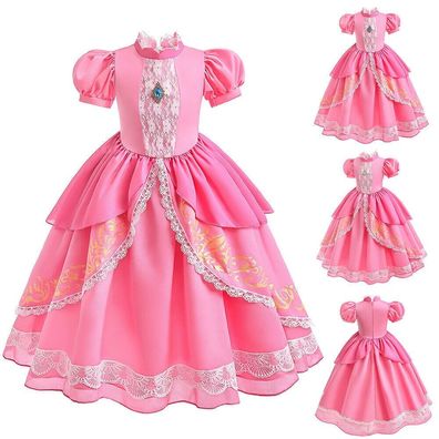 Rosa Madchen Partykleid Karneval Fasching Prinzessin Pfirsich Cosplay Kostum