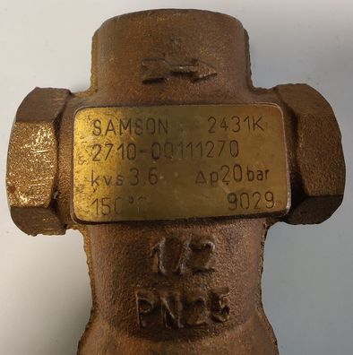 Samson 2431K Temperaturbegrenzer G1/2" Rotguss kvs 3,6 PN25 150°C