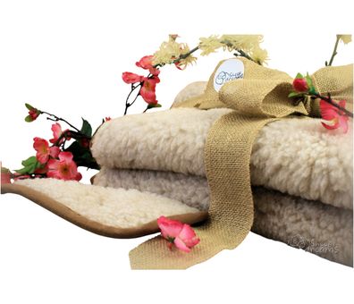 Sheep Dreams Schafwolldecke 100% Merino Schurwolle (Beige,120cm x 160cm)
