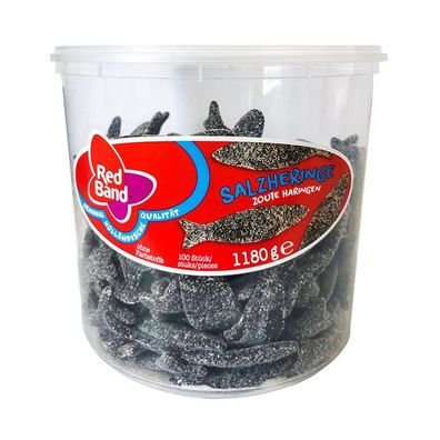 Red Band Lakritz Salzheringe, 100 Stück, 1180 g Dose
