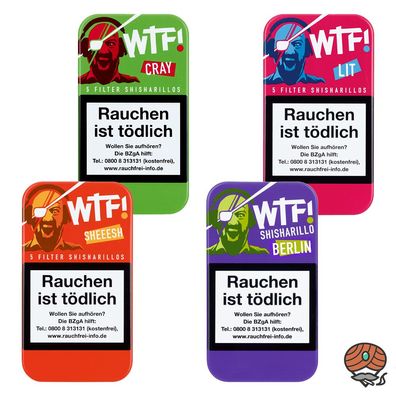 WTF! 4x 5 Shisharillos Probierset CRAY, LIT, BERLIN, Sheeesh