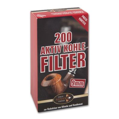 Ermuri Aktivkohle Pfeifenfilter 9mm, 200 Stück