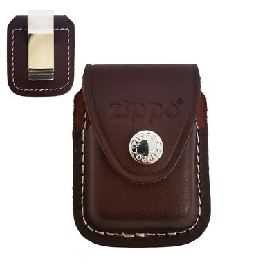 Zippo Ledertasche, braun mit Clip