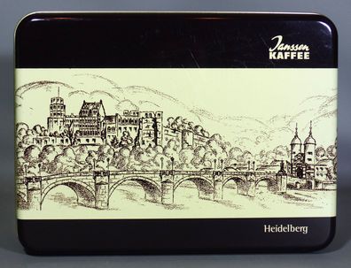 Geschenk-Set Reklame Werbung Janssen Kaffee Tee Kandis Heidelberg Blechdose 60er/70er