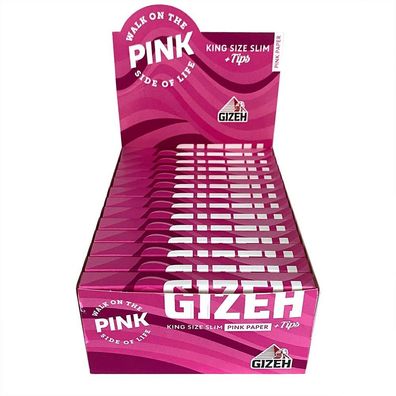 Box Gizeh PINK King Size Slim 26 Hefte à 34 Papers + Tips
