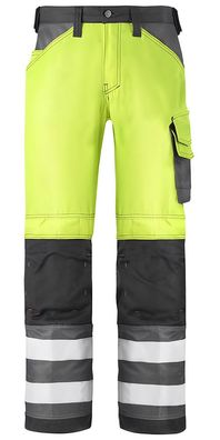 Snickers Hi-Vis Arbeitshose, Kl. 2, EN 14404, 20471 HV-Gelb-Anthrazit