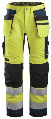 Snickers AllroundWork Hi-Vis Arbeitshose m. Holstertaschen, Kl. 2, EN 14404,