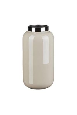 Gift Company Saigon, Vase mit Metallring, XS ( H18 cm), sandstone/silber, 1 St