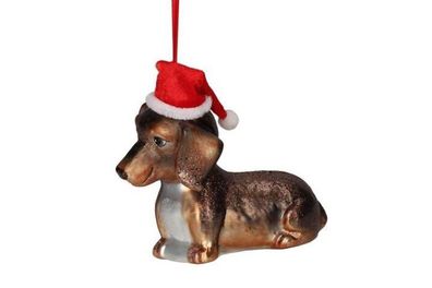 Gift Company Hänger, Dackel mit Weihnachtsmütze 1 St