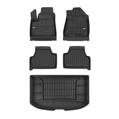 OMAC Fußmatten & Kofferraumwanne Set für Kia e-Soul 2019-2025 Gummi Schwarz 5x