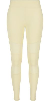 Urban Classics Damen Ladies Tech Mesh Leggings Softyellow