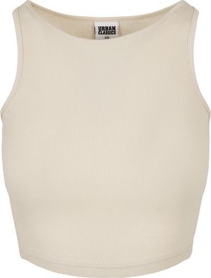 Urban Classics Damen Ladies Cropped Rib Top Softseagrass
