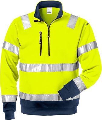 Fristads High Vis Sweatshirt High Vis Zipper-Sweatshirt Kl. 3 728 SHV