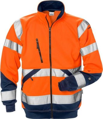 Fristads High Vis Sweatjacke Kl. 3 7426 SHV Warnschutz-Orange/Marine