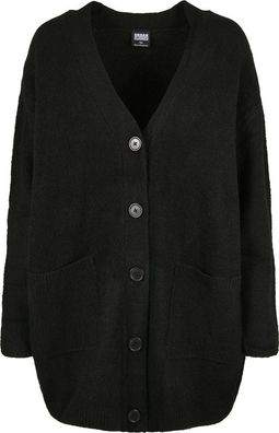 Urban Classics Damen Ladies Chunky Fluffy Knit Cardigan Black