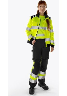 Fristads High Vis Green Hose Damen Kl. 1 2652 GPLU Warnschutz-Orange/Grau