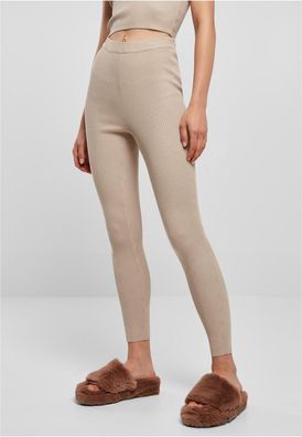 Urban Classics Damen Ladies Rib Knit Leggings Lighttaupe