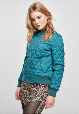 Urban Classics Damen Jacke Ladies Diamond Quilt Nylon Jacket Jasper