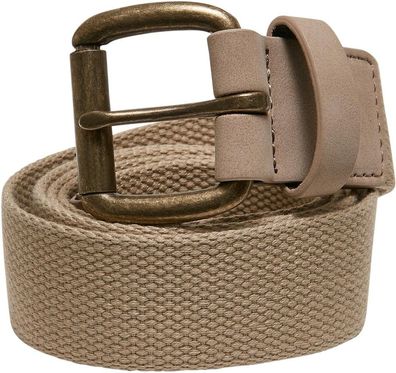 Urban Classics Gürtel Eyelet Canvas Belt Beige