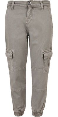Urban Classics Jungen Hose Boys Washed Cargo Twill Jogging Pants Grey