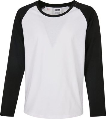 Urban Classics Mädchen Girls Contrast Raglan Longsleeve White/Black