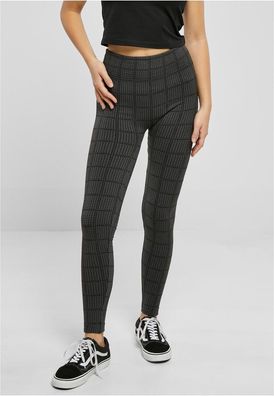 Urban Classics Damen Ladies Seamless Heritage Leggings Aspaltsquardcheck