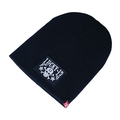 Lucky 13 Beanie Skull Stars Patch