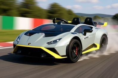 Kinder Elektro Drift Auto "Lamborghini Huracan STO" - 24V, 2 Motoren- 2,4G- Grau