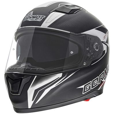 Germot Motorrad Helm GM 330 Integralhelm mit integriertem Sonnenvisier matt