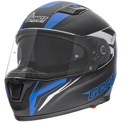 Germot Motorrad Helm GM 330 Integralhelm mit integriertem Sonnenvisier matt