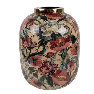 Clayre & Eef Vase Ø 17x22 cm Beige Metall (Gr. Ø 17x22 cm)