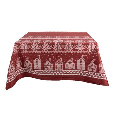 Clayre & Eef Tischdecke 140x220 cm Rot Polyester (Gr. 140x220 cm)