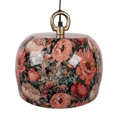 Clayre & Eef Hängelampe Ø 26x25 cm Grün Rosa Metall