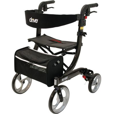 Premium Rollator NITRO mit Stockhalter, Größe M schwarz