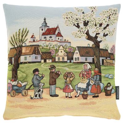 Gobelin Kissenhülle Kissenbezug 45x45 Kissen Sommer Made in Germany Jahreszeiten