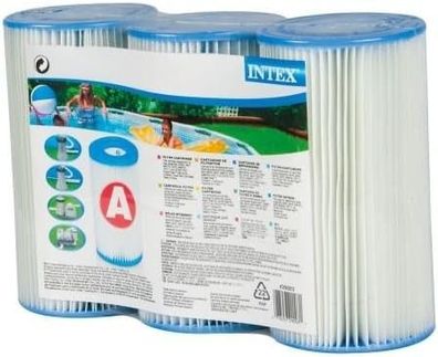 Intex Typ A Pool-Filterkartusche - 3er-Pack , Kristallklares Wasser mit leicht zu rei
