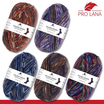 Pro Lana 5 x 100 g Golden Socks Bergwelt 4-fach Sockenwolle 5 Farben