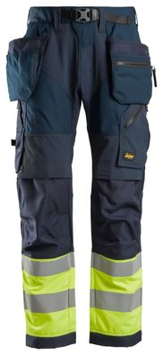 Snickers FlexiWork Hi-Vis Arbeitshose m. Holstertaschen, Kl. 1, EN 14404, 20471