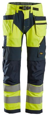 Snickers FlexiWork Hi-Vis Arbeitshose m. Holstertaschen, Kl. 2, EN 14404, 20471
