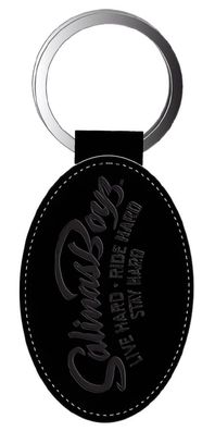 Salinas Boys Schlüsselanhänger Leather Single Sided Oval Key Ring Black