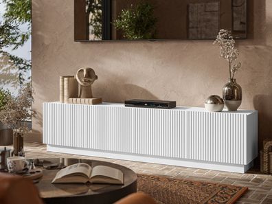TV-Lowboard Liverti 200 4D Stilvoll Wohnzimmer, Lowboard mit vier Drehtüren