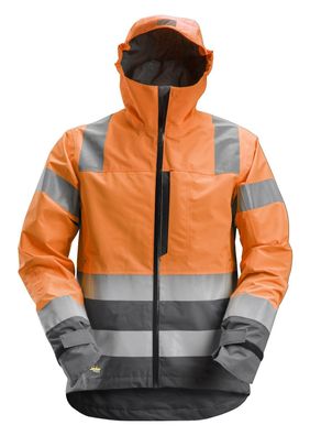 Snickers AllroundWork Hi-Vis wasserdichte Shell Arbeitsjacke, Kl. 3, EN 20471,